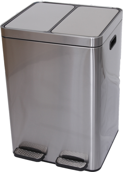 STAINLESS STEEL BIN DOUBLE COMPARTMENT