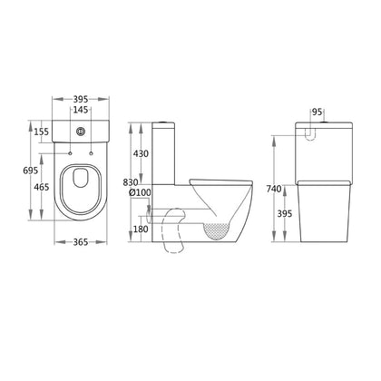 KDK 008B Toilet Suite FTW  Black