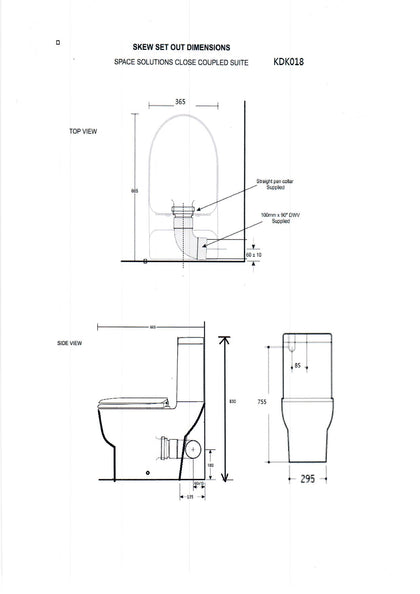 KDK-018 Toilet Suite Skew Pan